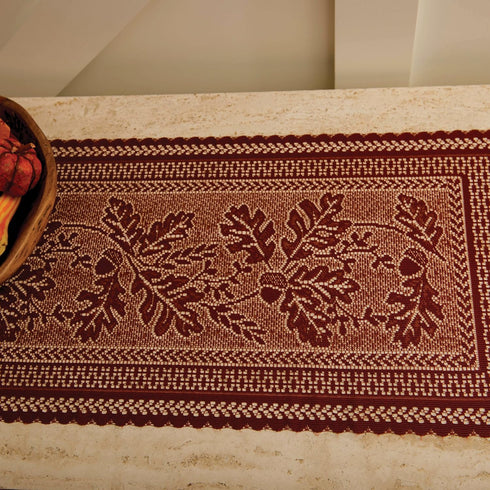 Heritage Lace Oak Leaf 14x48 Runner, Dark Paprika...