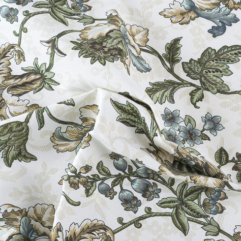 Ellis Curtain Madison Floral 58" x 15" Lined Scallop Valance, Blue...