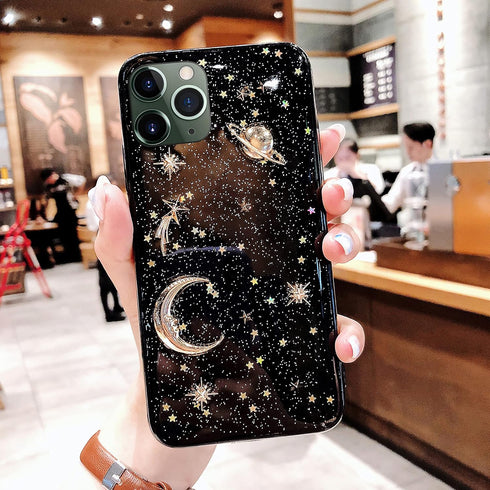 Bonitec for Apple iPhone 11 Pro Case 3D Bling Planet Glitter with Space Sparkle Moon Star Universe Flexible Soft TPU Protection Shockproof Protect...