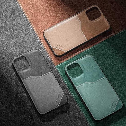 kalibri Hard Case Compatible with Apple iPhone SE (2022) / iPhone SE (2020) / iPhone 8 / iPhone 7 - Case with Card Slot PU Leather Design with TPU...