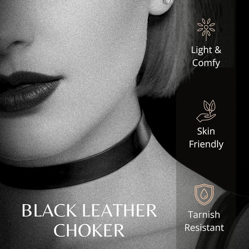 Black Leather, Velvet, Heart Pendant Choker 90s Accessories Goth Style Classic Punk Gothic Neck Collar Choker Necklace for Women and Men, Pack of ...