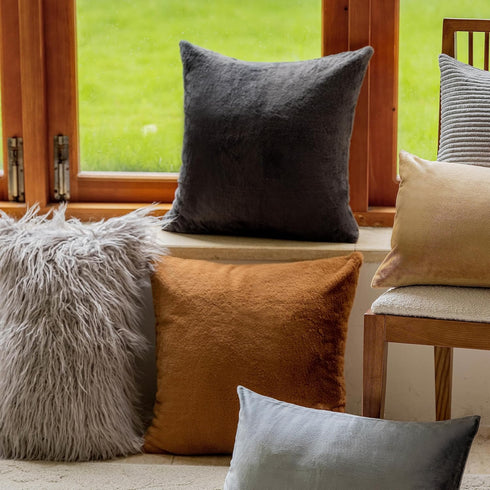 Home Brilliant 26x26 Pillow Cover Decorative Pillows for Bed Supersoft Euro Sham Large Faux Fur Pillow Covers for Patio Floor Couch, 26 x 26 inche...