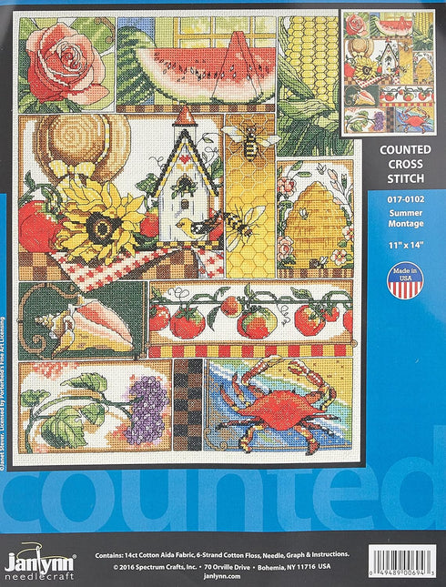 Janlynn 171495 Counted Cross Stitch Kit 11"X14", Summer Montage (14 Count)...
