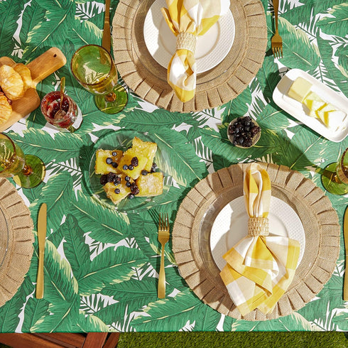 DII Outdoor Tabletop Collection, Stain Resistant & Waterproof, 60" Round, Banana Leaf...