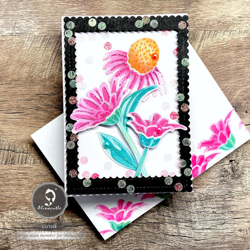 Alinacutle 5/PK-Rectangle, Scallops Border Nesting Frame Die Cut, Card Background Metal Cutting Die, Card Frame Die Set,Paper Craft Die-Cuts,DIY C...