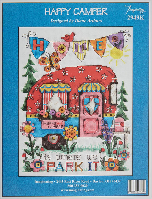 M & R Technologies Happy Camper Counted Cross Stitch Kit, multi-colored...