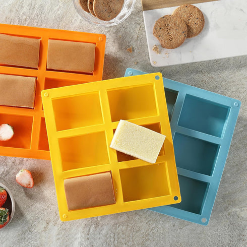 3PCS Mini Loaf Pan, Silicone Mini Bread Loaf Baking Pans,6 Cavities Each Baking Mold for Cakes, Bread, Muffin, Dough, Easy to Pop Out, Dishwasher ...