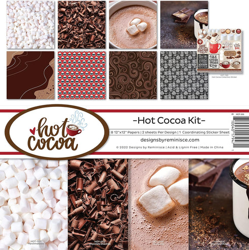 Reminisce Hot Cocoa Scrapbook Collection Kit, White 12x12 inches...