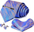 Mens Tie and Pocket Square Set, Silk Tie Handkerchief Cufflinks and Clip Set for Men...