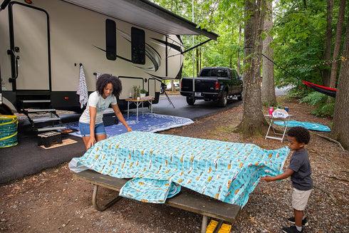 Camco Life is Better at The Campsite Beach Towel - The Perfect Accessory for a Day at The Beach or Pool - Features an RV Design Pattern - 32-Inche...