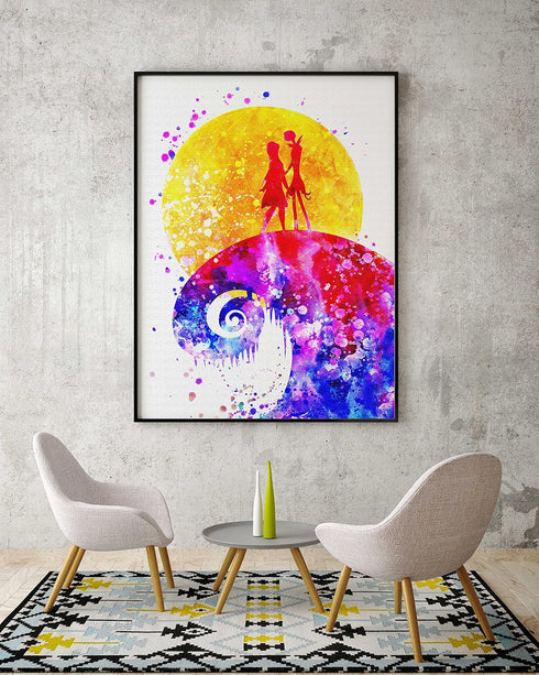 Uhomate Jack Sally Nightmare Before Christmas Home Canvas Prints Wall Art Inspirational Quotes Wall Decor Living Room Bedroom Bathroom Artwork C04...