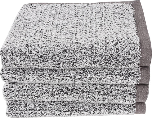 710-01-03-72-4P Diamond Jacquard Quick Dry Hand Towels Set, 16" x 30", Gray...