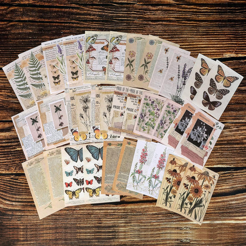 200 Pieces Vintage Scrapbook Supplies Pack for Junk Journal Planners DIY Paper Stickers Vintage Ephemera Pack Decoupage for Art Journaling Bullet ...