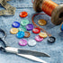 24 Colour 4-Hole Resin Button Set, Choice of Small, Medium or Large Sizes, Haberdashery for Crafting, Sewing, Replacement, Knitting Sweaters, Hand...