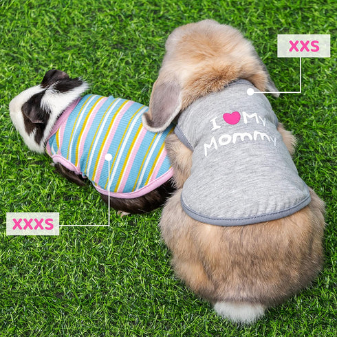 Guinea Pig Clothes - 2 Pack Cute Small Animal Vest Clothes for Rat Rabbit Chinchila ferret Kitten Chihuahua MiniDogs - Soft Breathable T-Shirt Pet...