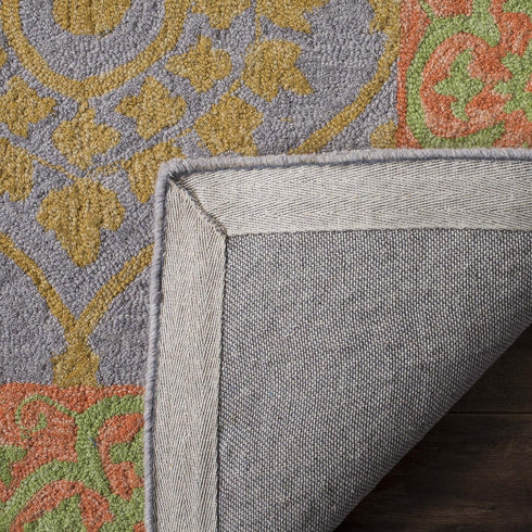 SAFAVIEH Suzani Collection 2' x 3' Orange / Silver SZN105A Hand-Hooked Boho Premium Wool Accent Rug...