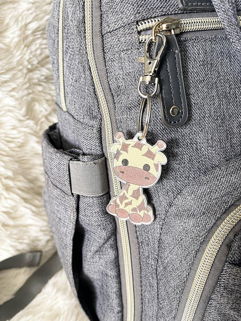 Baby Giraffe Keychain - Charm for Purse Diaper Bag Tote Bag Kids Backpack Keychain...