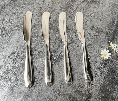 4 Pieces Set Butter knife, Pate Knife Cheese Spreader, Thick and Smooth Handle Food Safety Material Stainless Steel 18/10 SUS 304# for Home Restau...