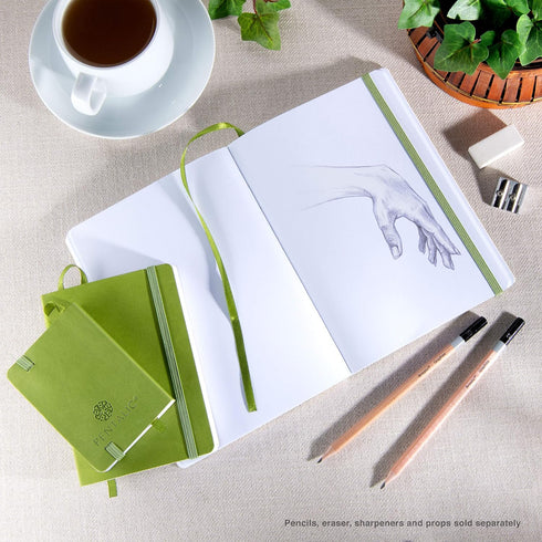 Pentalic 3" x 4" Pocket Sketchbook Traveler Journal, 160 Pages, Olive Green...