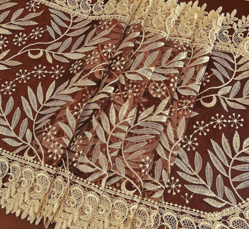 Simhomsen Burgundy Lace Table Runners Dresser Scarves Embroidered Leaves 16 × 72 Inch...