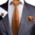 GUSLESON Mens Solid Color Tie with Hanky Cufflinks set Jacquard Wedding Necktie...
