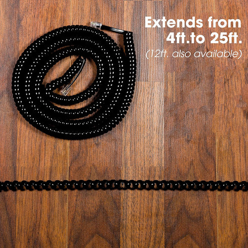 Power Gear Coiled Telephone Cord, 4 Feet Coiled, 25 Feet Uncoiled, Phone Cord works with All Corded Landline Phones, For Use in Home or Office, Bl...