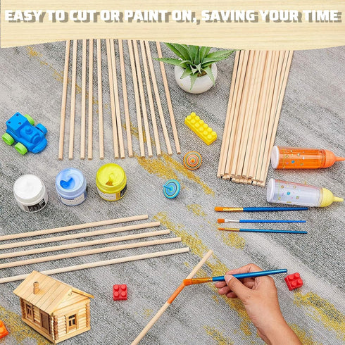 200PCS Balsa Wood Sticks for Crafts,1/8 x 12 Inch Unfinished Balsa Wood Strips Perfect for DIY Projects (1/8"x12"-200pcs)...