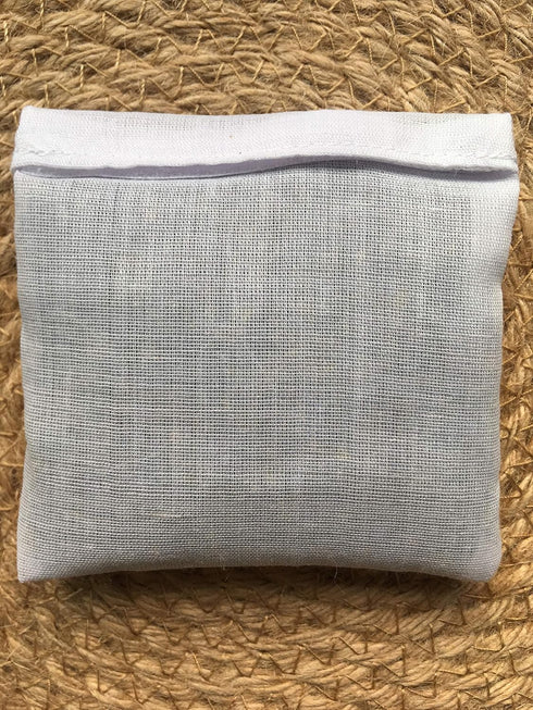 Hand embroidered lavender pillow sachet bag “Lavender crown” natural linen cushion 6"x6", set of 3...