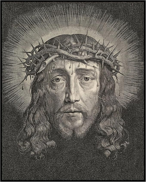 Posterizer 1 pcs-Jesus with crown of thorns old painting poster-Religious Posters-Gifts for Christians -Decor for Church, Sunday School Classroom-...