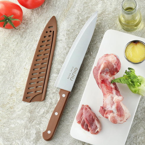 8 inch Chef Knife, Razor Sharp Kitchen Knife with Protective Knife Sheath, Razor Sharp Slicing Knife with Ergonomic Handle, German Stainless Steel...