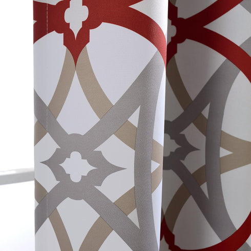 DriftAway Alexander Pattern Match Blackout Valances for Windows 250GSM Geometric Moroccan Mid Century Rod Pocket 52 Inch by 14 Inch Plus 1.75 Inch...