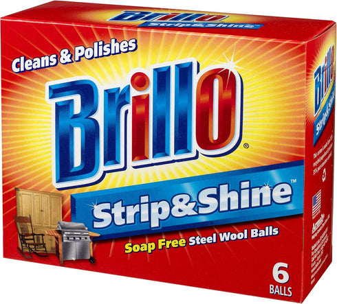 Brillo Supreme Strip & Shine Steel Wool Balls 070881233064 Brillo Strip & Shine Steel Wool Balls, 6-Count...