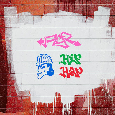 Graffiti Stencils for Painting - 36 Pcs Reusable Street Art Stencils for Painting on Wood, Doodle Stencils for Painting on Wood Wall Canvas Rock, ...