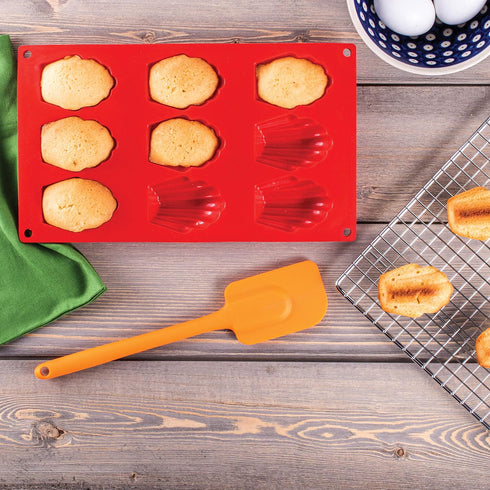 Mrs. Anderson's Baking Silicone 9-Cup Madeleine Cookie Pan, Non-Stick European-Grade Silicone...