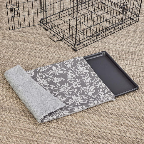 MidWest Homes for Pets Quiet Time Reversible Crate Pan Cover 30' Gray Floral/Fleece...