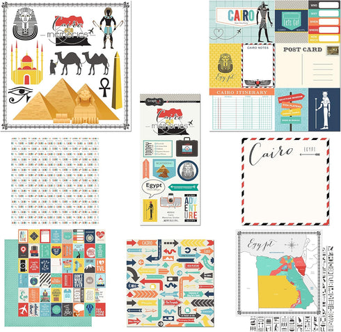 Scrapbook Customs Themed Paper and Stickers Scrapbook Kit, Cairo City Memories...