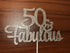 50 and Fabulous Rose Gold Glitter 50th Birthday Cake Topper for Women...