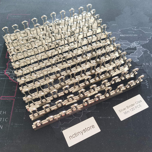 Silver Binder Clips Mini Metal Clamp 5/8-IN / 0.6-inch / 15-mm (Silver Mini 120-PCS)...