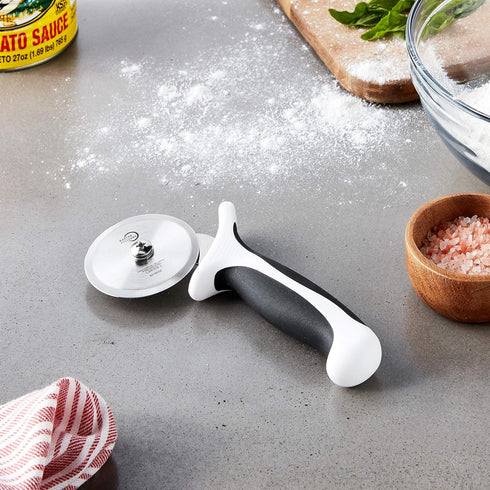 Mercer Culinary Millennia Pizza Cutter with White Handle, 2-3/4 Inch Wheel, Stainless Steel...