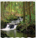 Ambesonne Nature Shower Curtain, Stream Flowing in Forest Mossy Rocks Tree Foliage Splash Summertime Hiking, Cloth Fabric Bathroom Decor Set with ...