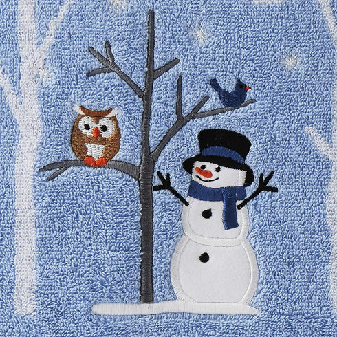 SKL Home Christmas/Gift Winter Friends Snowman Bath Towel, Blue...