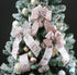 Rose Gold Christmas Ribbon Wired 2.5" Pink Christmas Tree Ribbon Garland Rose Gold Glitter Wired Ribbon for Crafts, Wreaths, Topper Bows, Gift Wra...