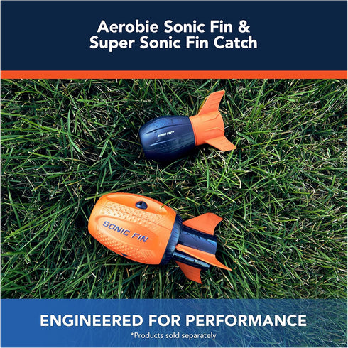 Aerobie Super Sonic Fin Catch Football Toy, Aerodynamic Russel Wilson Football Toys with Soft Construction, Outdoor Games for Kids Aged 8 & Up, Bl...