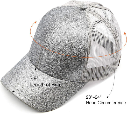 C.C Hatsandscarf Ponytail caps Messy Buns Trucker Plain Baseball Cap (BT-6)...