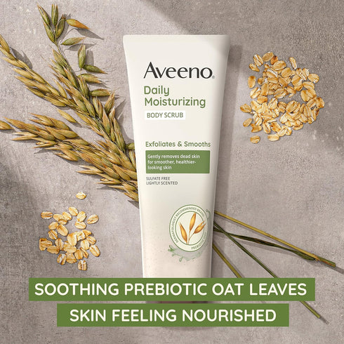 Aveeno Daily Moisturizing Body Scrub, Exfoliating Body Wash for Smoother, Healthier Looking Skin, Soothing Prebiotic Oat Formula, Sulfate-Free, So...
