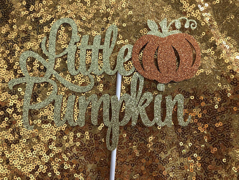 Gold Little Pumpkin Cake Topper Little Pumpkin Baby Shower Cake Topper Pumpkin Cake Topper Baby Shower for Fall Little Pumpkin Baby Shower Party C...
