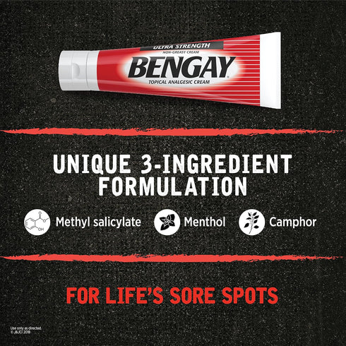 Bengay Ultra Strength Topical Pain Relief Cream, Non-Greasy Analgesic for Minor Arthritis, Muscle, Joint, and Back Pain, Camphor, Menthol & Methyl...