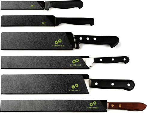 EVERPRIDE Chef Knife Sheath Set (6-Piece Set) Universal Blade Edge Cover Guards for Chef’s and Kitchen Knives – Durable, BPA-Free, Felt Lined, Stu...