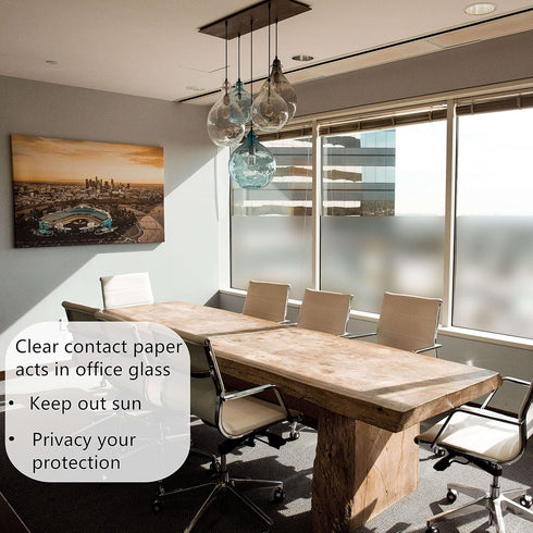 Heroad Clear Contact Paper Multipurpose Adhesive Shelf Liner Film Removable Protective Film Matte Liners Drawers Shelves Laminated Plastic Windows...