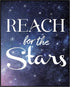 Posterizer 1 pcs-reach for the stars-encouraging quote-Kids Room Art-Motivational & Inspirational Art-decor for nursery toddlers kids room- UNFRAM...